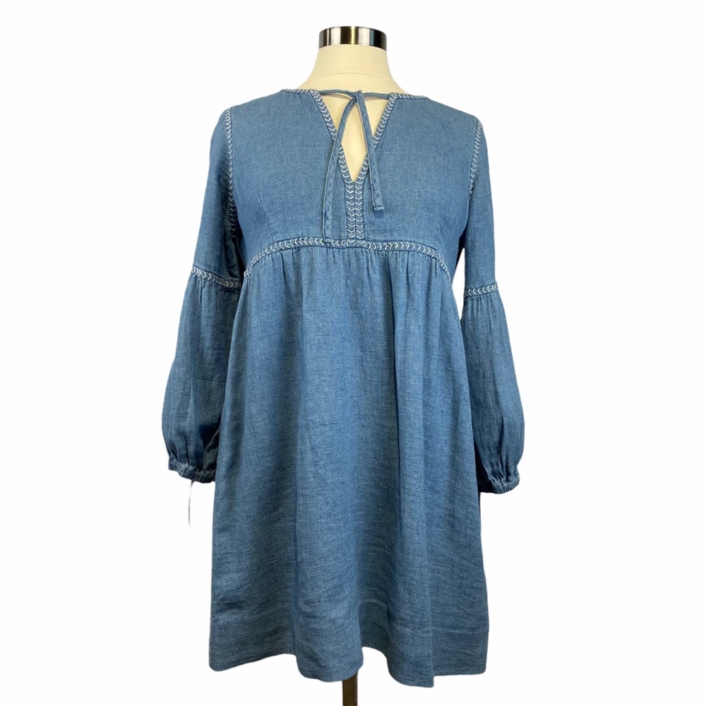 MADEWELL Boho Blue Denim-Look Tunic or Dress Small. Great used condition.